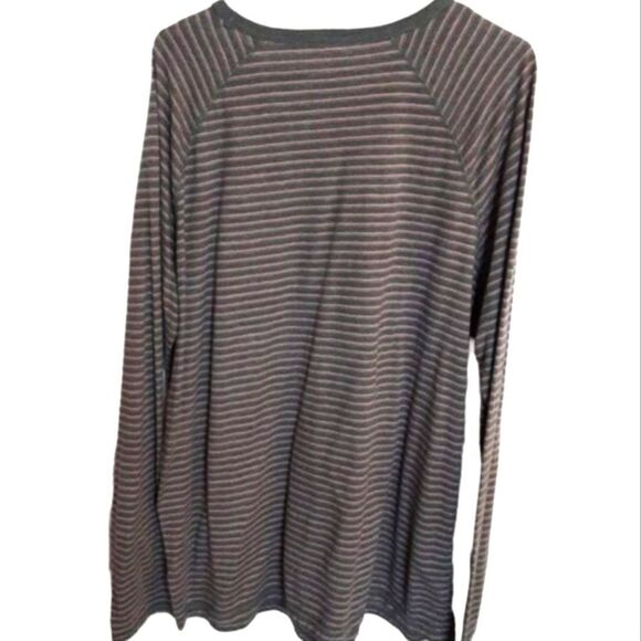 MERONA Tee Shirt Men's Oversized Pullover Skinny Stripes Long Sleeved Cr… - Picture 2 of 12